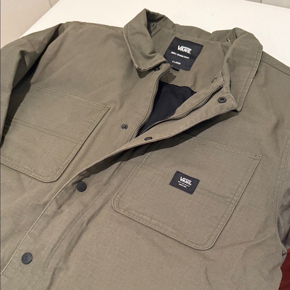 NWOT Vans Drill Chore Lined Heavyweight Canvas Zip Snap Close Invisible Hood XL - Picture 4 of 12